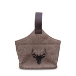 Kaminholz Tasche klein Filz natur-meliert 35x24.5xH35cm