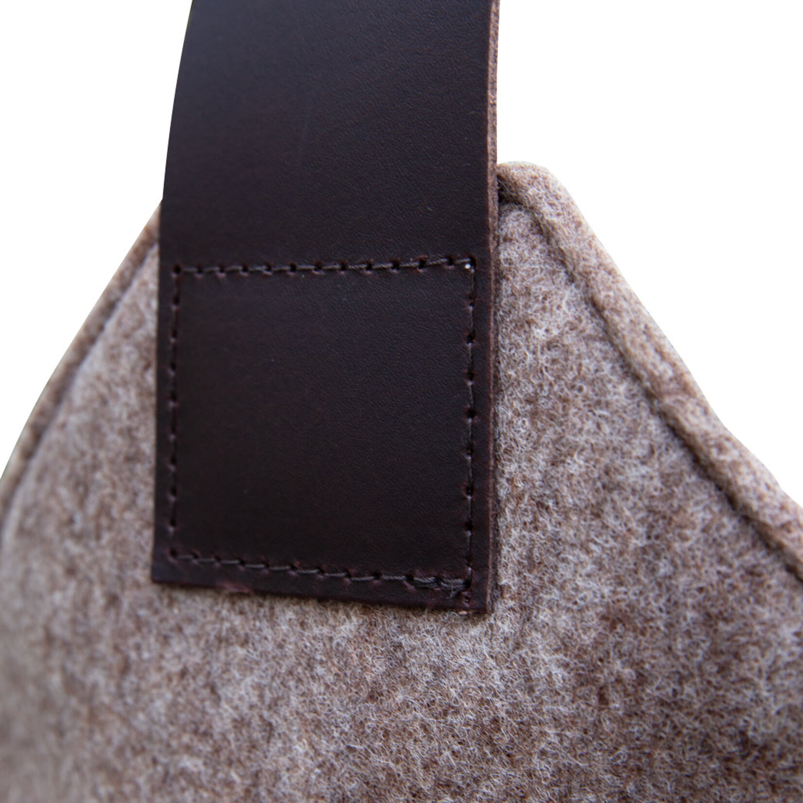 Kaminholz Tasche klein Filz natur-meliert 35x24.5xH35cm