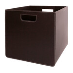 Aufbewahrungskorb L Leder: braun, Naht: weiss 31x31x31cm