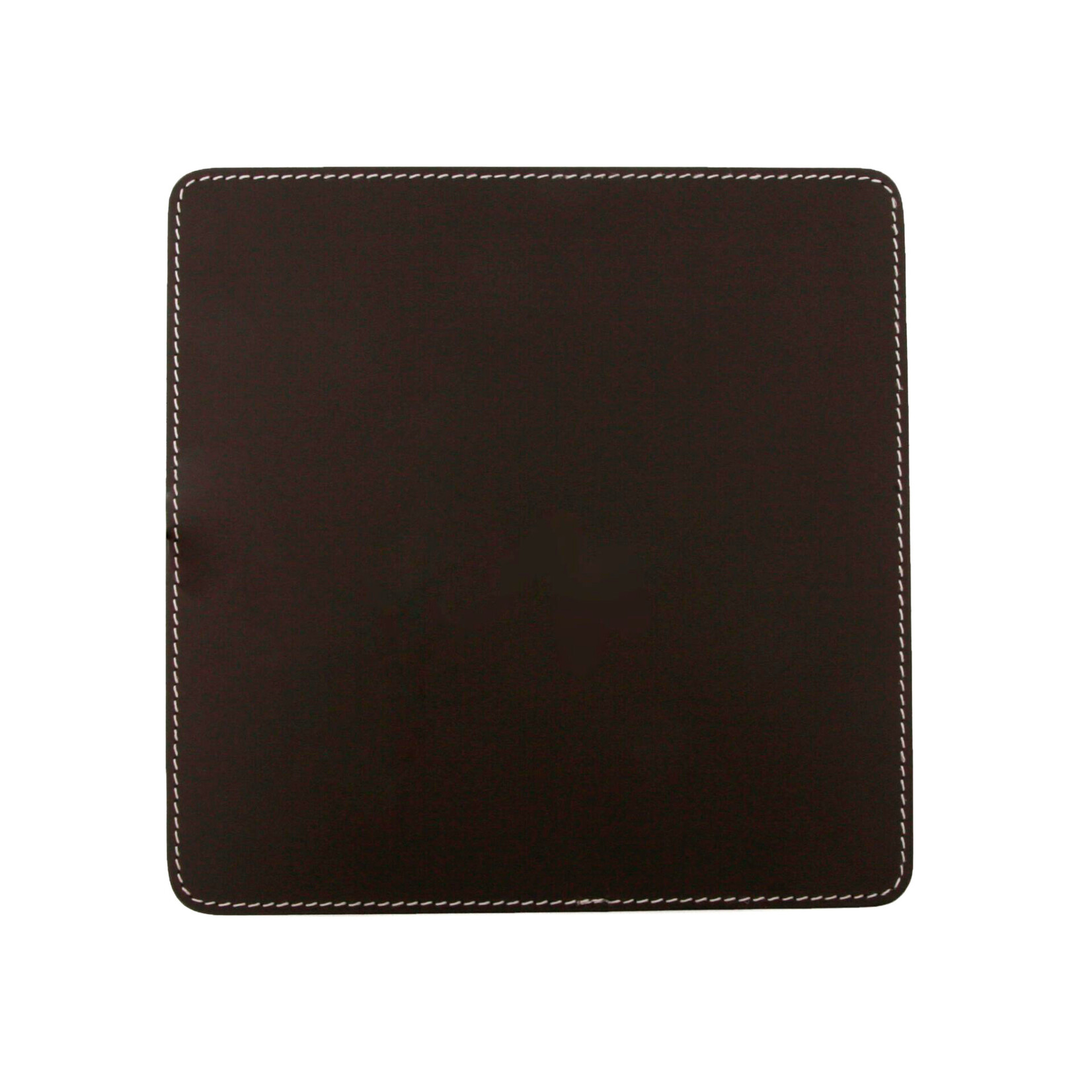 Mousepad Leder: braun, Naht: weiss 21x21cm