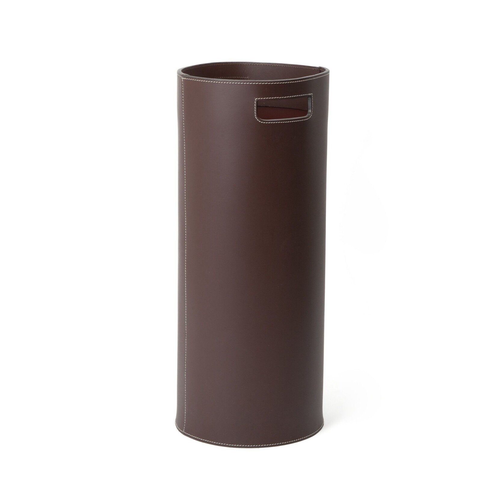 Schirmständer Leder: braun, Naht: weiss D25x58cm