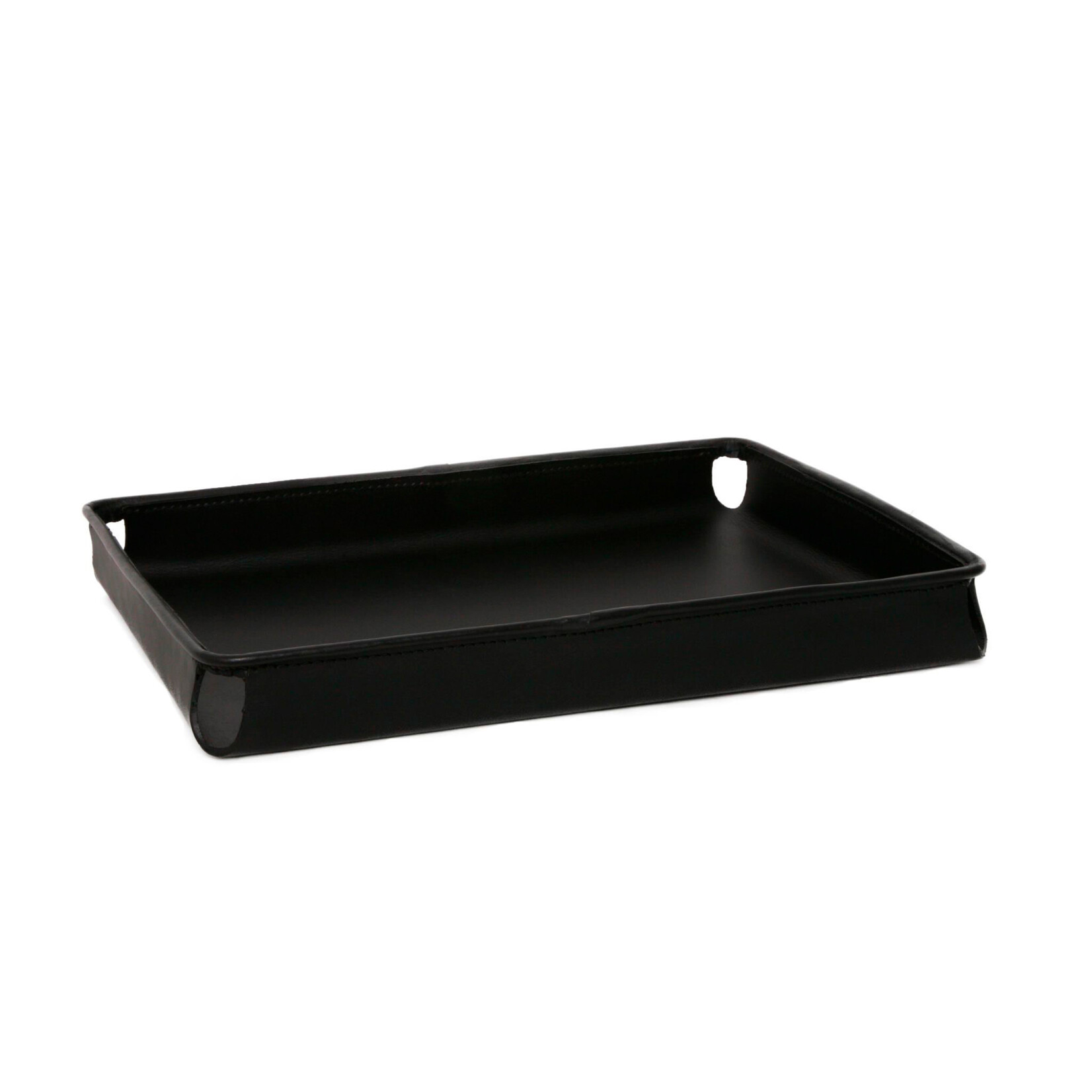 Briefkorb Leder: schwarz, Naht: schwarz 40x30x6cm