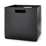 Aufbewahrungskorb L Leder: schwarz, Naht: schwarz 31x31x31cm