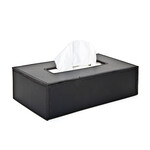 Kleenexbox  Leder schwarz/Naht schwarz
