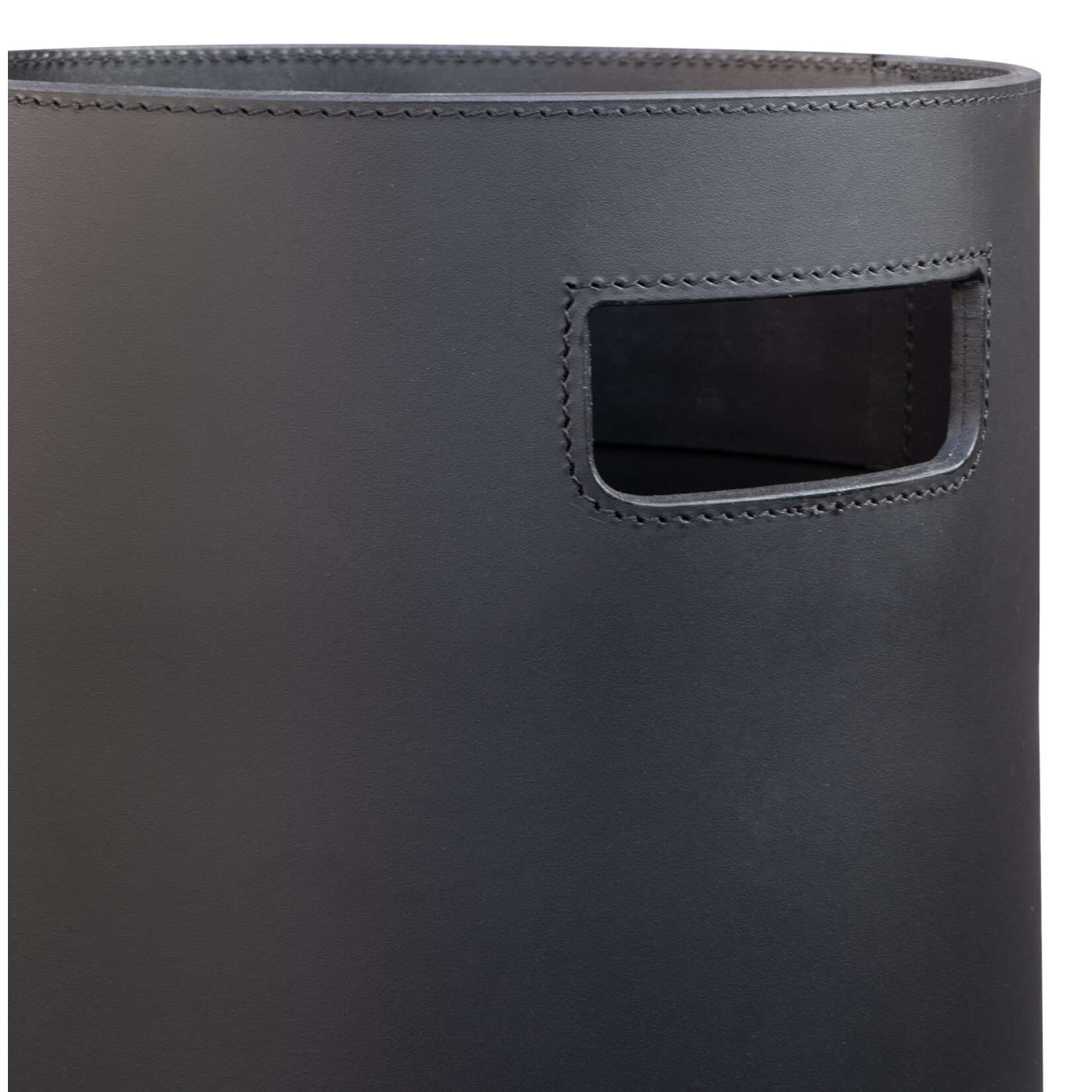 Schirmständer Leder: schwarz, Naht: schwarz D25x58cm