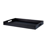 Serviertablett Leder: schwarz, Naht: schwarz 43x23x5cm