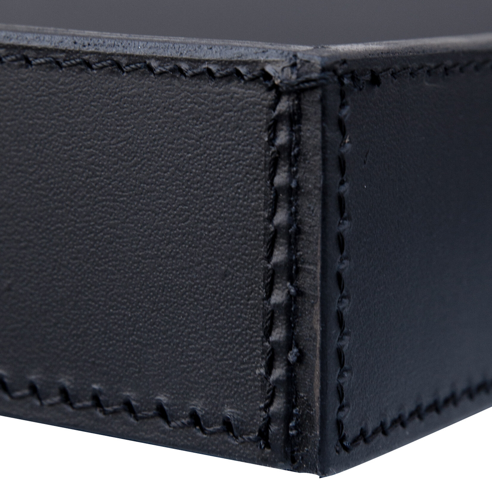 Serviertablett Leder: schwarz, Naht: schwarz 43x23x5cm