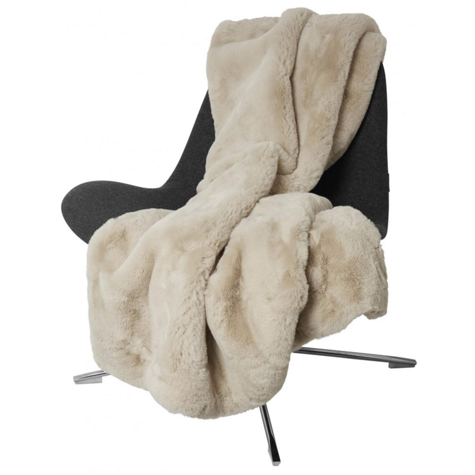Kunstfelldecke beige 120x180cm, 100% PES