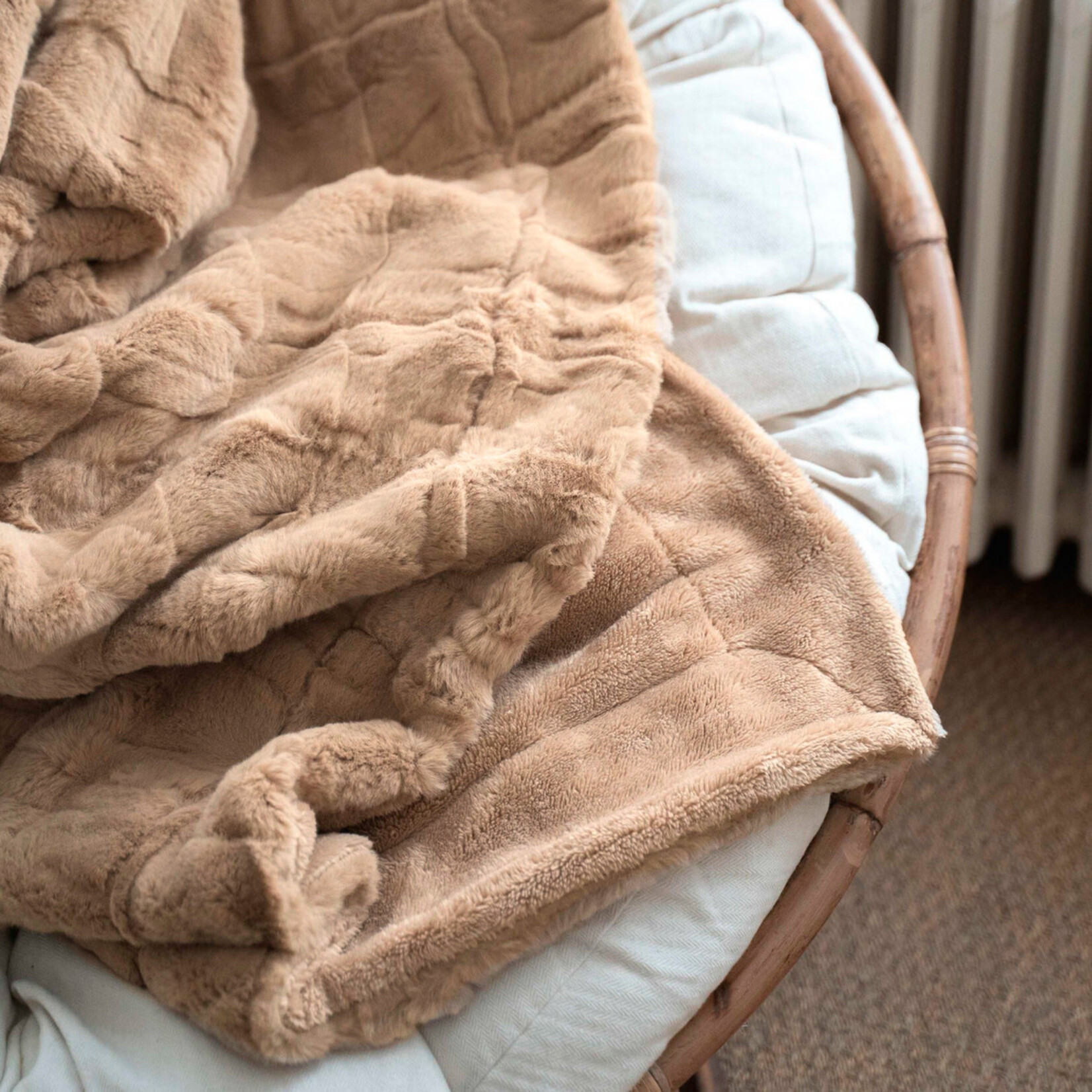Kunstfelldecke camel 100% Polyester 150x200cm