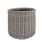 Tulum Polyrattan Korb mit Innentopf grau, D56xH46cm