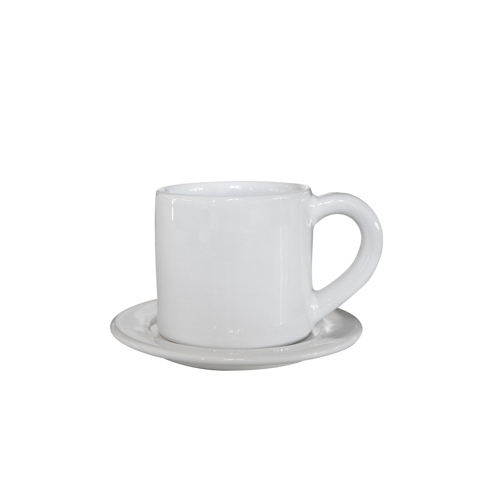 Kaffeetasse Handmade inkl. Unterteller weiss