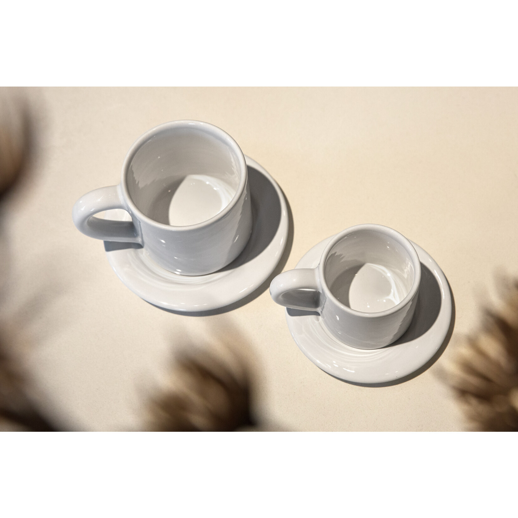 Kaffeetasse Handmade inkl. Unterteller weiss