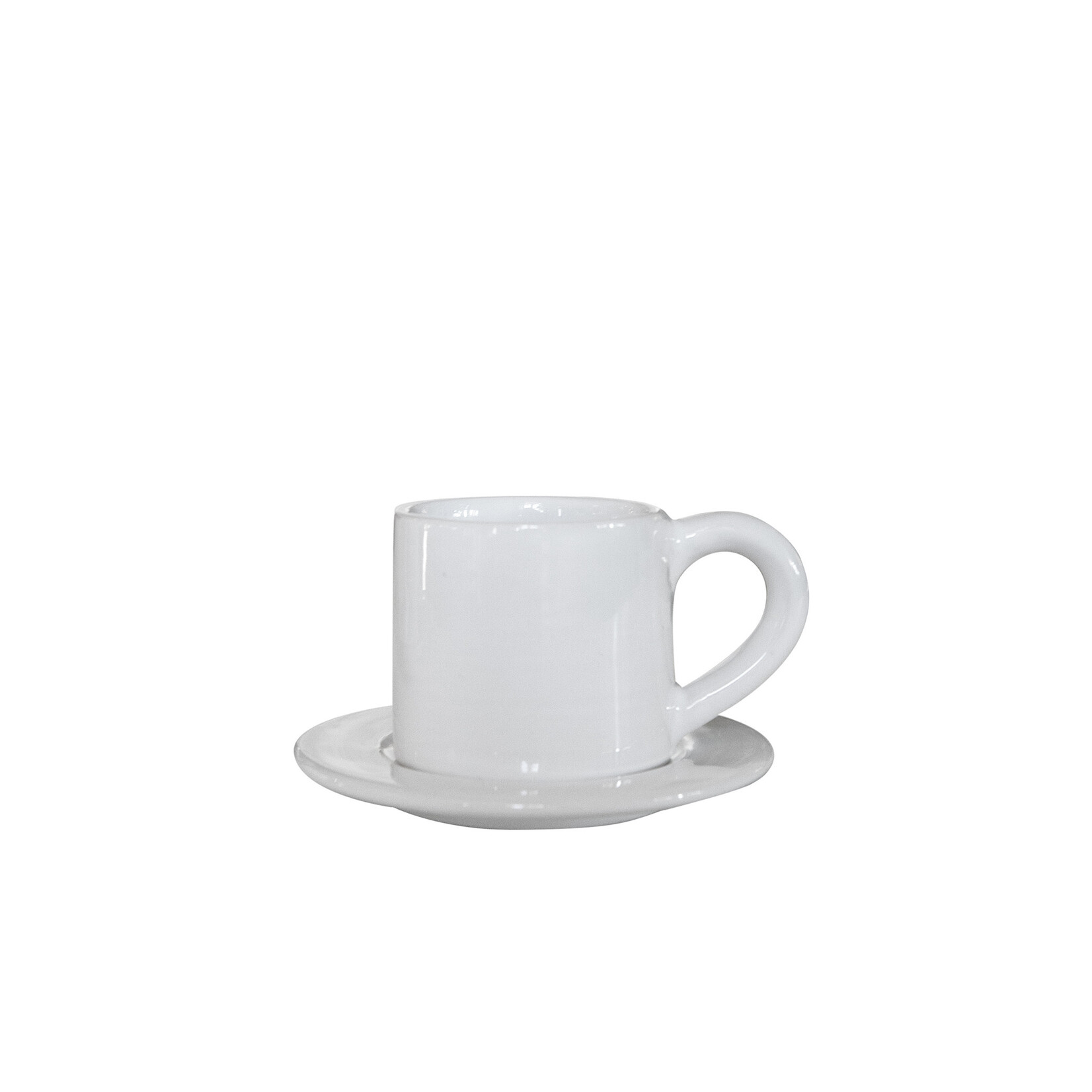 Espressotasse Handmade inkl. Unterteller weiss