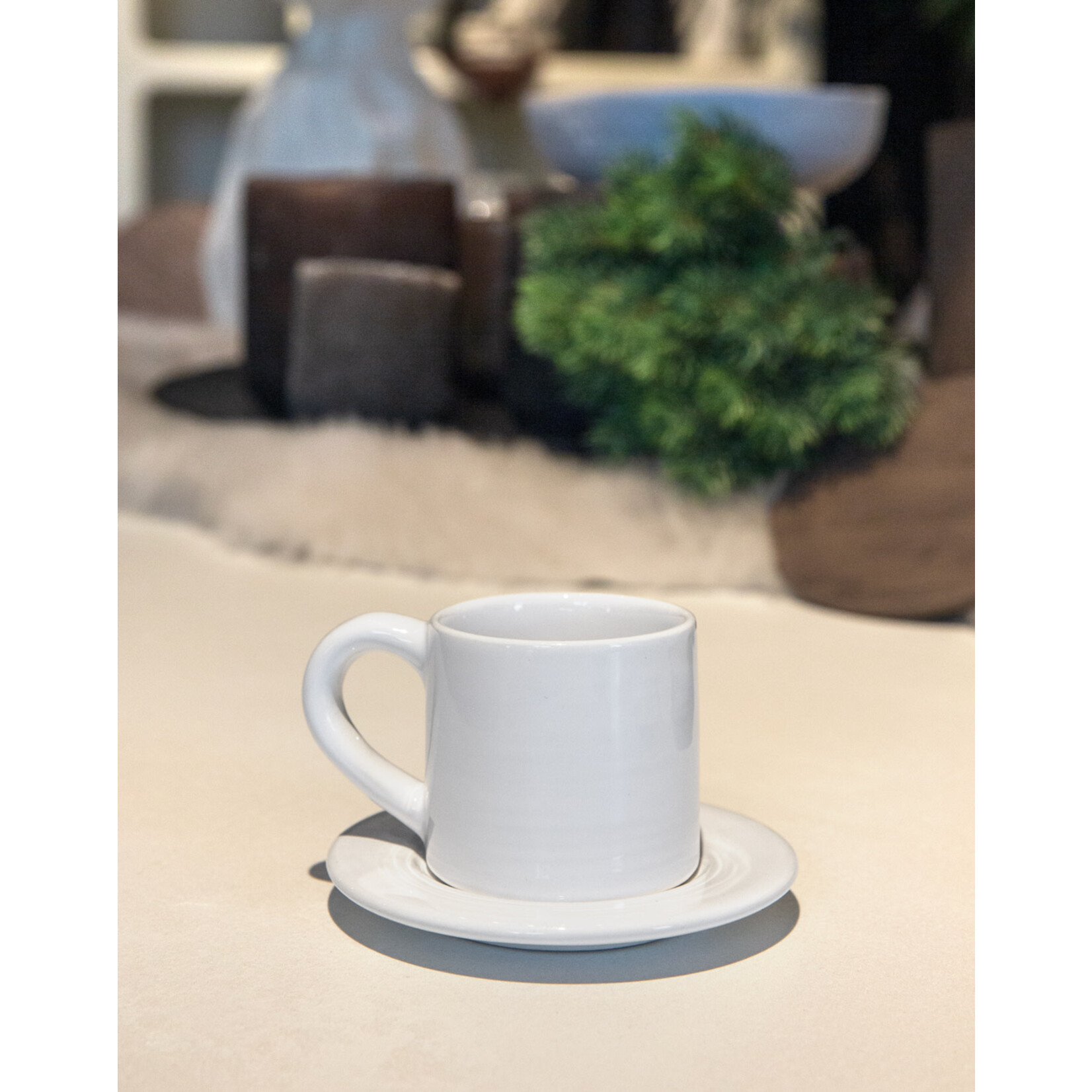 Espressotasse Handmade inkl. Unterteller weiss