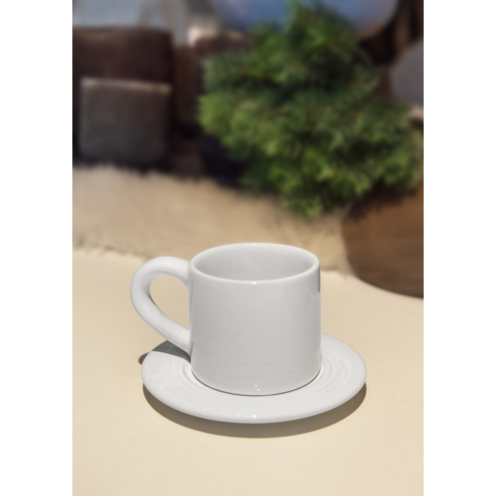 Espressotasse Handmade inkl. Unterteller weiss