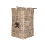 Rattan Windlicht Stern, 26x26xH32cm