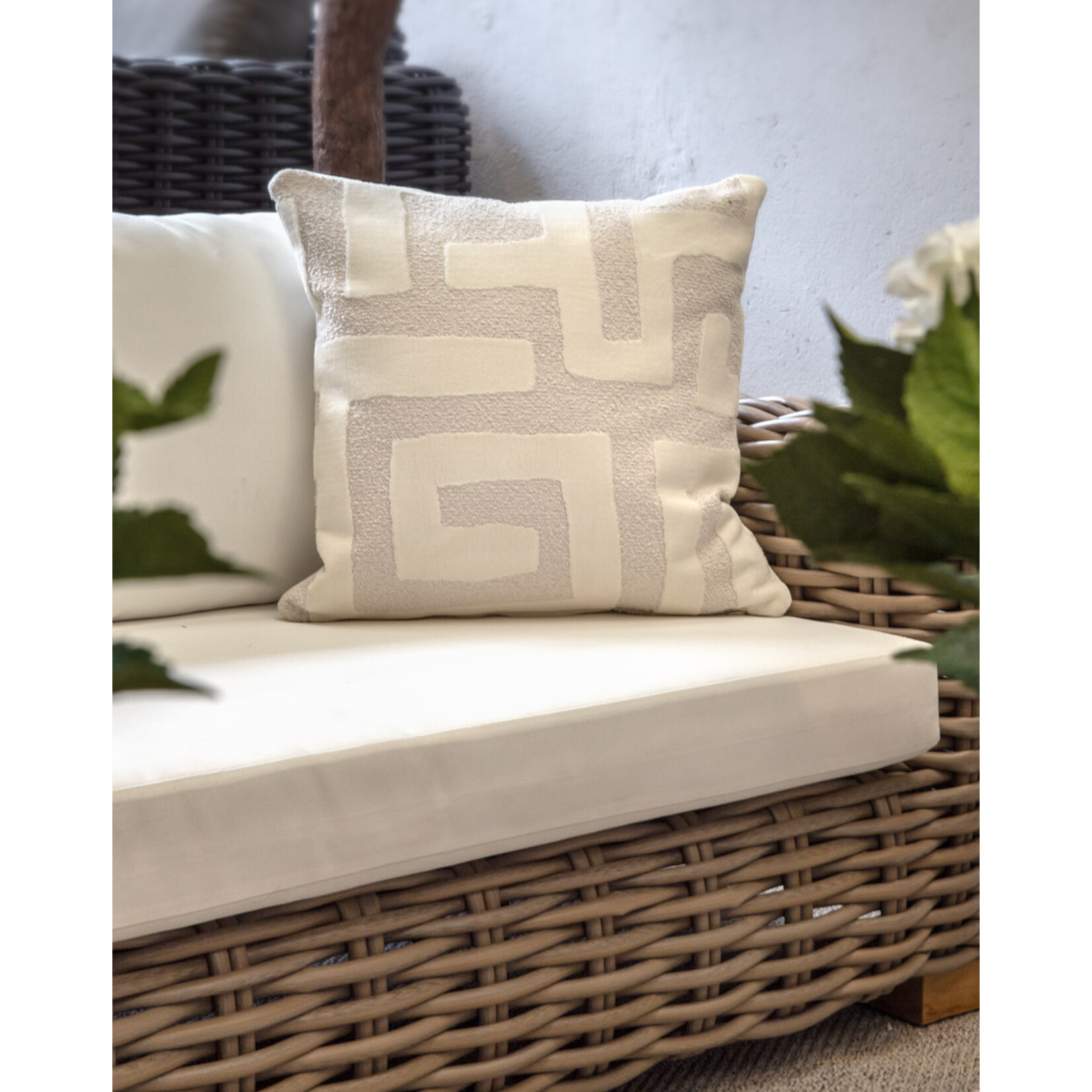 Kissen Kuba Cay Outdoor weiss/cream, 50x50cm