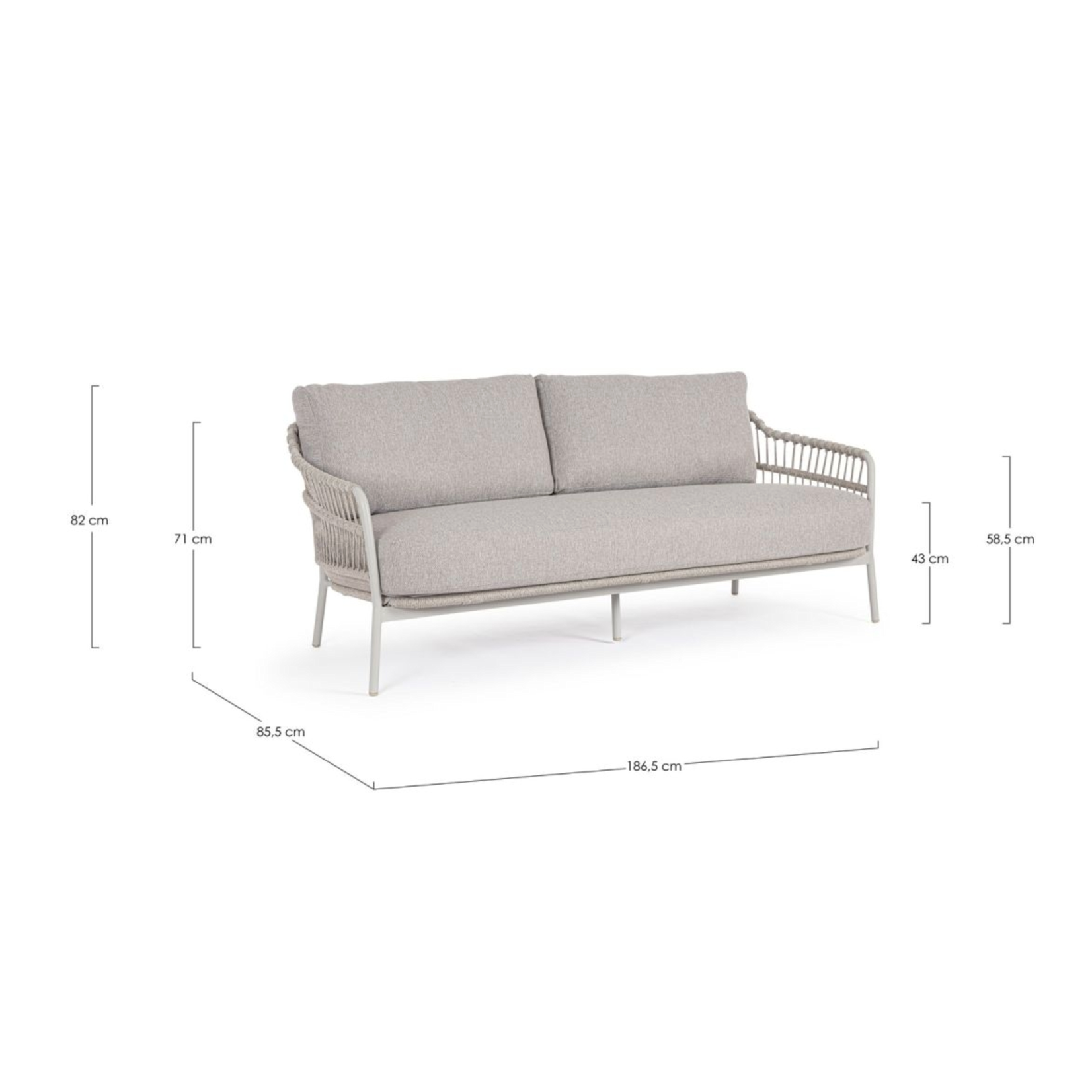 Talaia Frostig Outdoor Sofa 3-sitzer inkl. Kissen