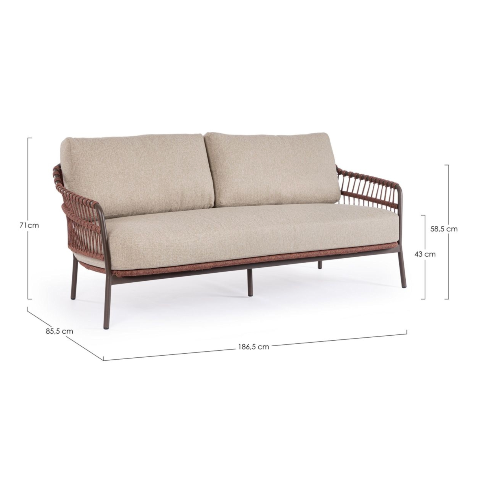 Talaia Java Outdoor Sofa 3-sitzer inkl. Kissen