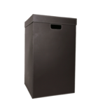 Wäschekorb Leder: braun, Naht: weiss 37x37x62cm