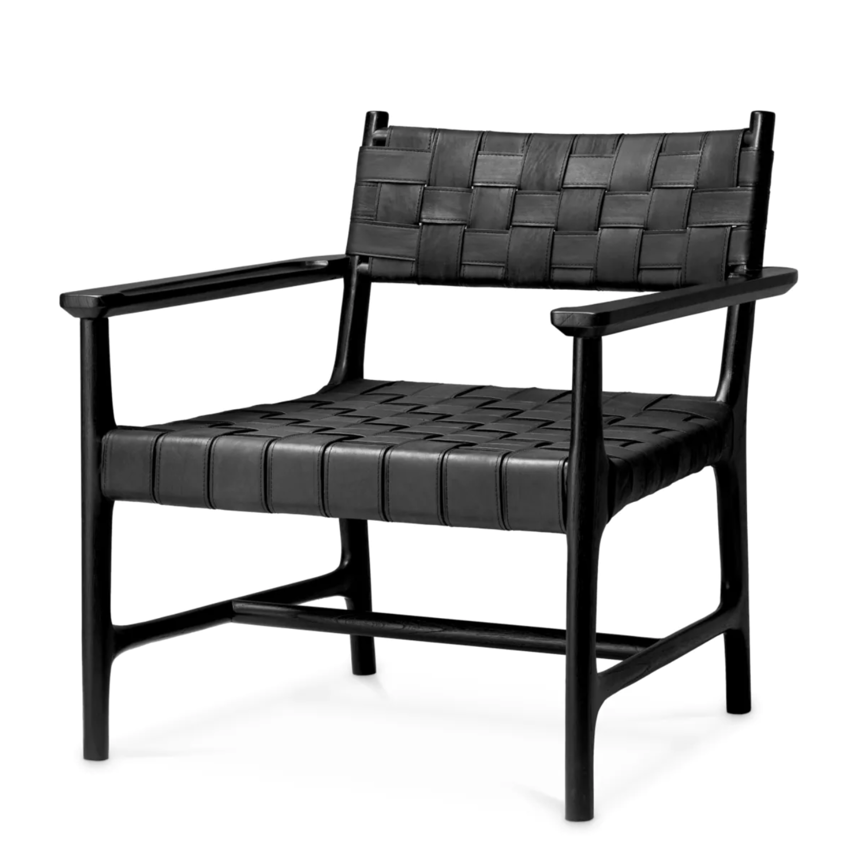 Tiberio Stuhl, B70xT69.5xH77cm (SH40cm), Stoff: Leder schwarz