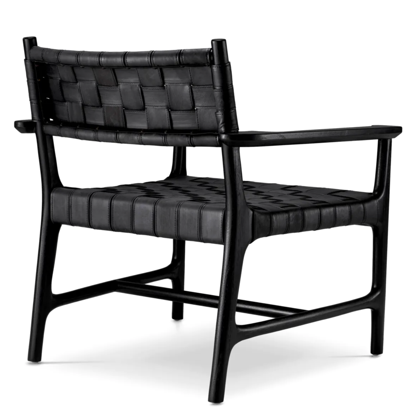 Tiberio Stuhl, B70xT69.5xH77cm (SH40cm), Stoff: Leder schwarz