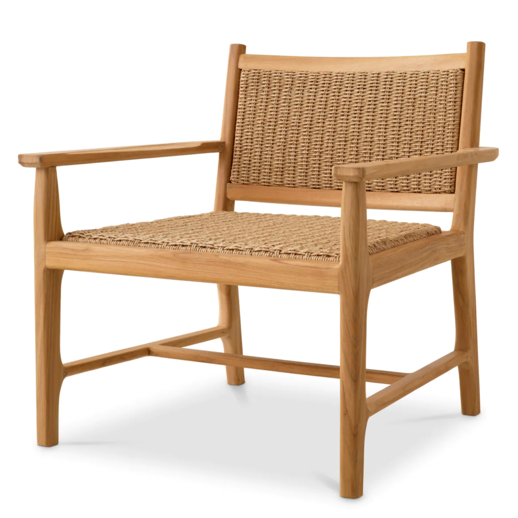 Pivetti Outdoor-Sessel B70xT66xH75cm (SH40cm), Teak natur & Rattan