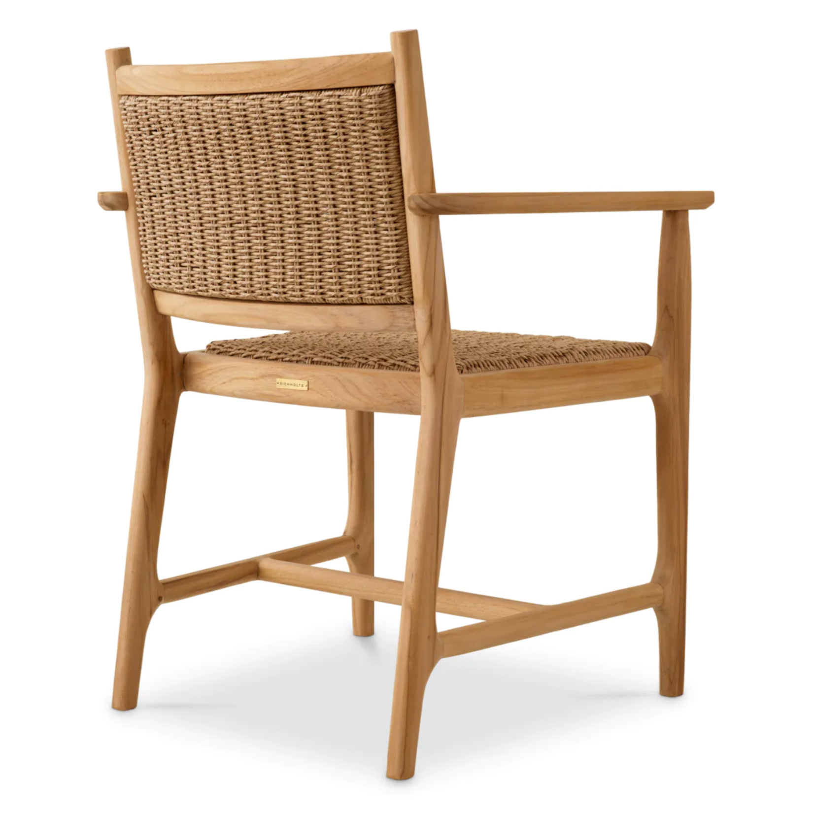 Pivetti Outdoor-Stuhl mit Armlehne, B61xT54xH84cm (SH46.5cm), Teak natur & Rattan