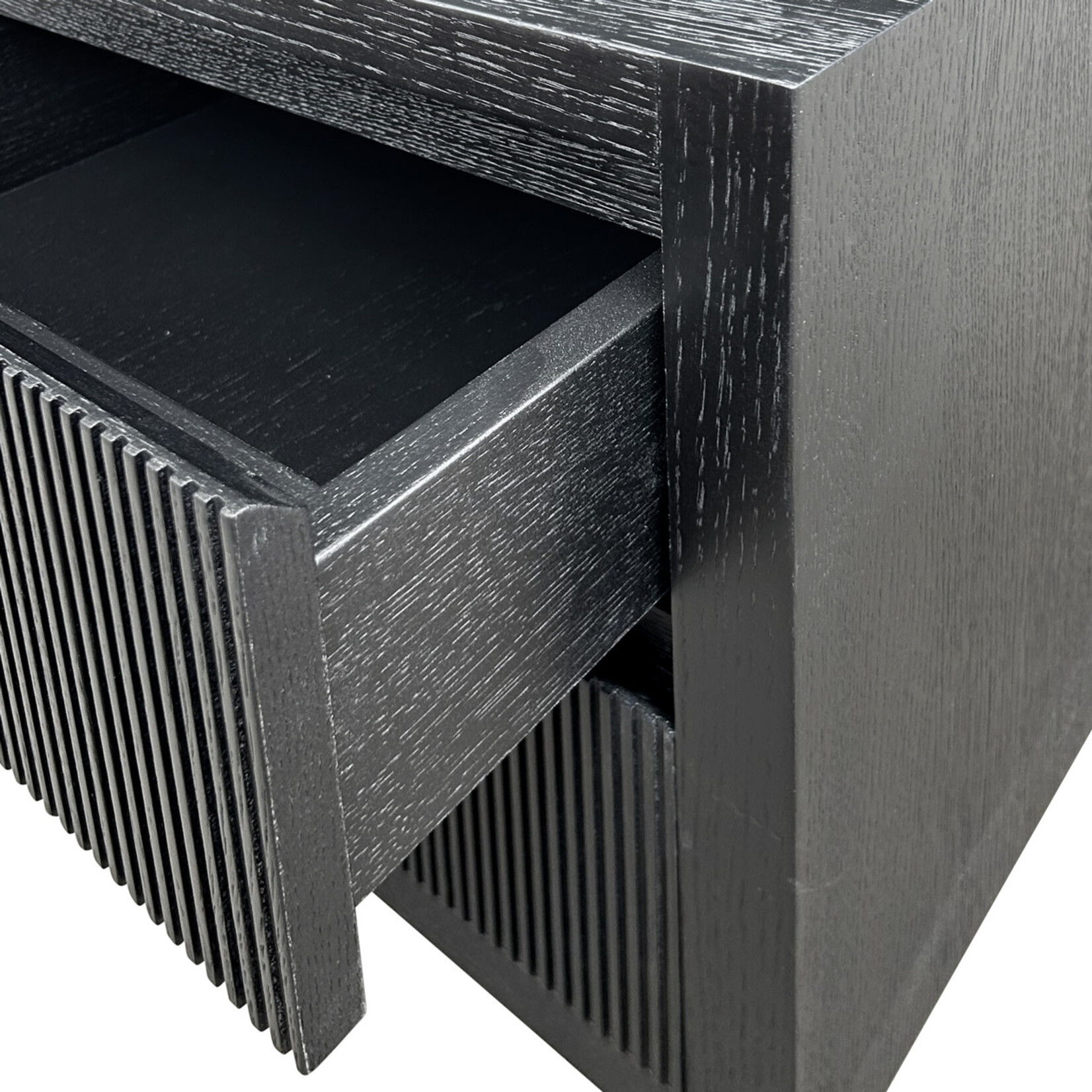 Groove Nachttisch, Eiche schwarz, 50x50xH55cm