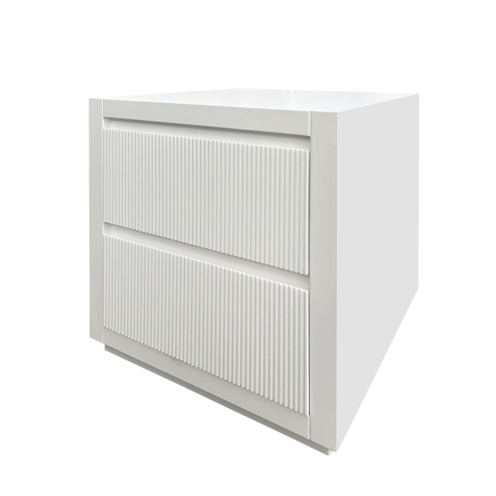Groove Nachttisch, lackiert weiss, 50x50xH55cm