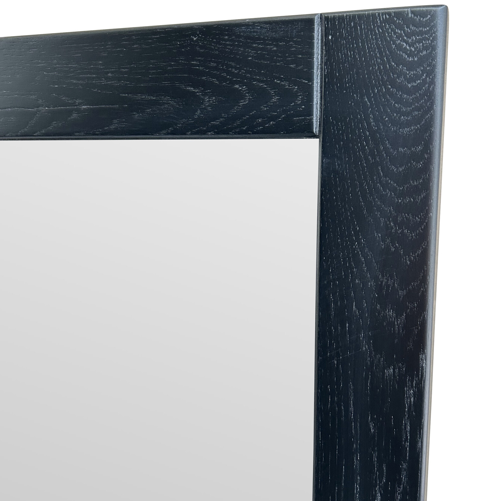 Spiegel mit Holzumrahmung 6cm, Eiche schwarz, 60x2.6H180cm