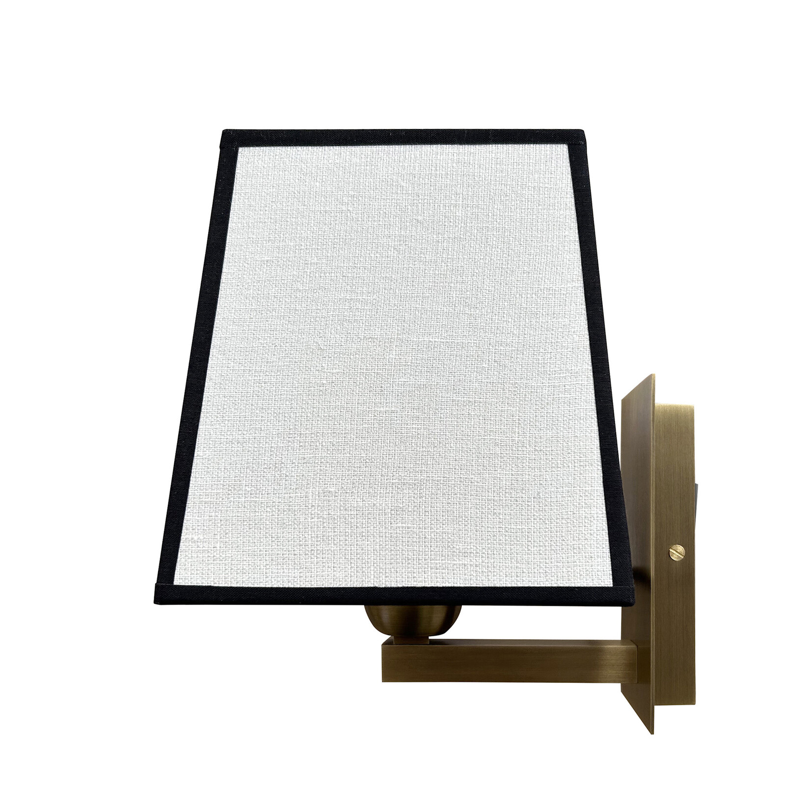Ramsey Wandlampe bronze, Schirm weiss mit schwarzen Rand 19x16xH22cn