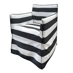 Ghost Gartenstuhl mit Armlehne, Stoff Berlin 06, Naht schwarz, Husse abziehbar, 57x56xH81cm