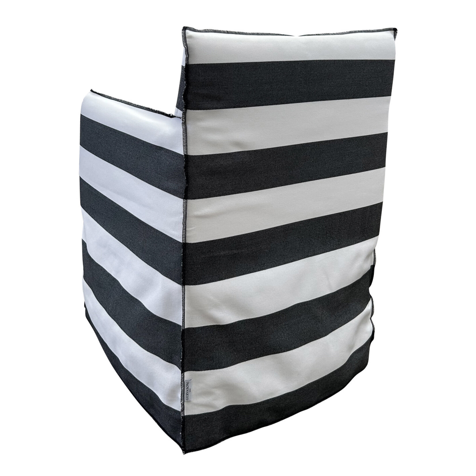 Ghost Gartenstuhl mit Armlehne, Stoff Berlin 06, Naht schwarz, Husse abziehbar, 57x56xH81cm