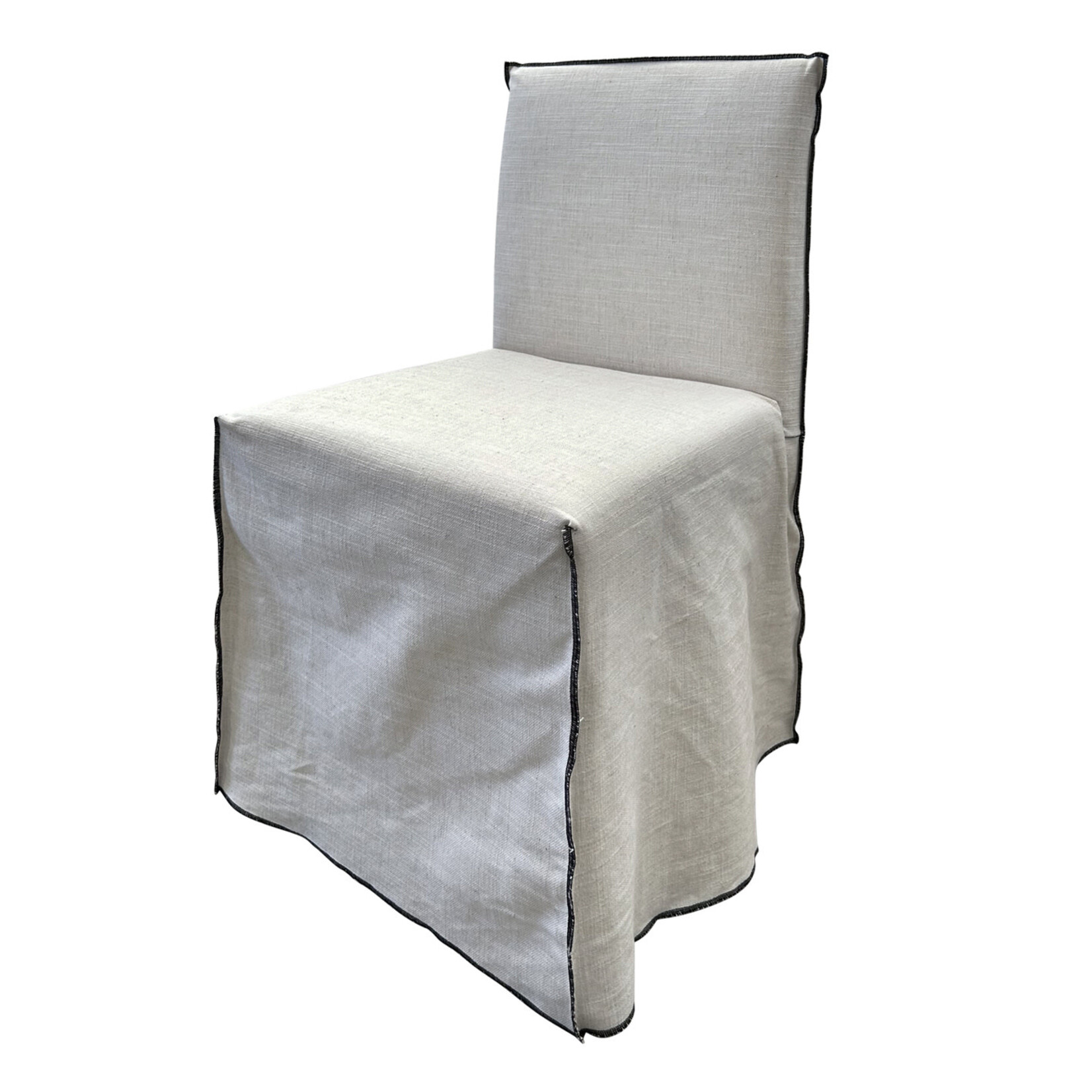 Ghost Stuhl, Husse abziehbar, 44x44xH84cm, Stoff Terre de Lin - Aramis, Naht schwarz