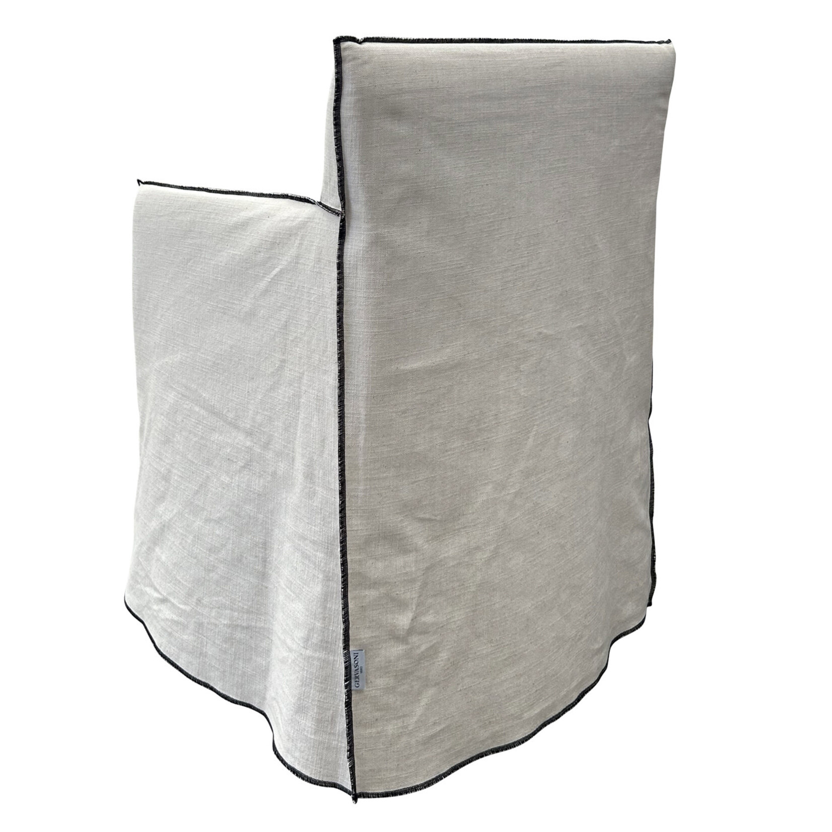 Ghost Armlehnenstuhl, Husse abziehbar, 57x56xH81cm, Stoff Terre de Lin - Aramis, Naht schwarz