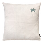 Summy Kissen weiss, kleine Palme Türkis, 55x55cm