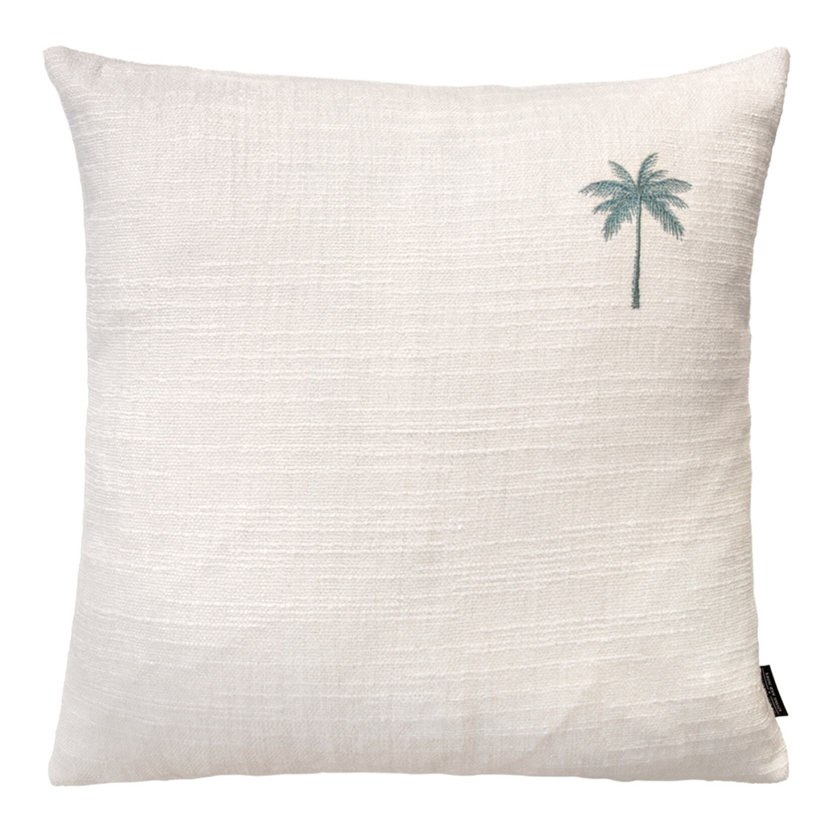 Summy Kissen weiss, kleine Palme Türkis, 55x55cm
