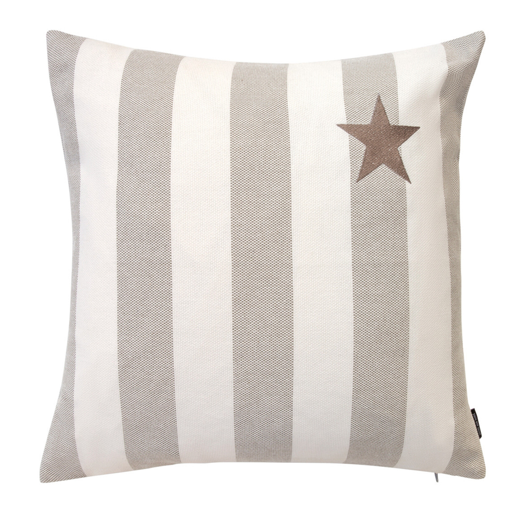 Summy Kissen Stern beige-weiss gestreift 55x55cm