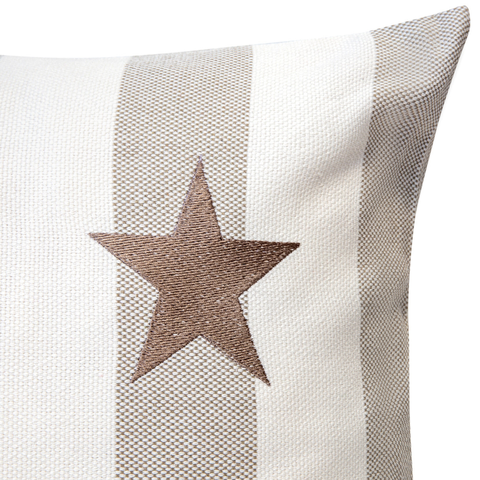 Summy Kissen Stern beige-weiss gestreift 55x55cm