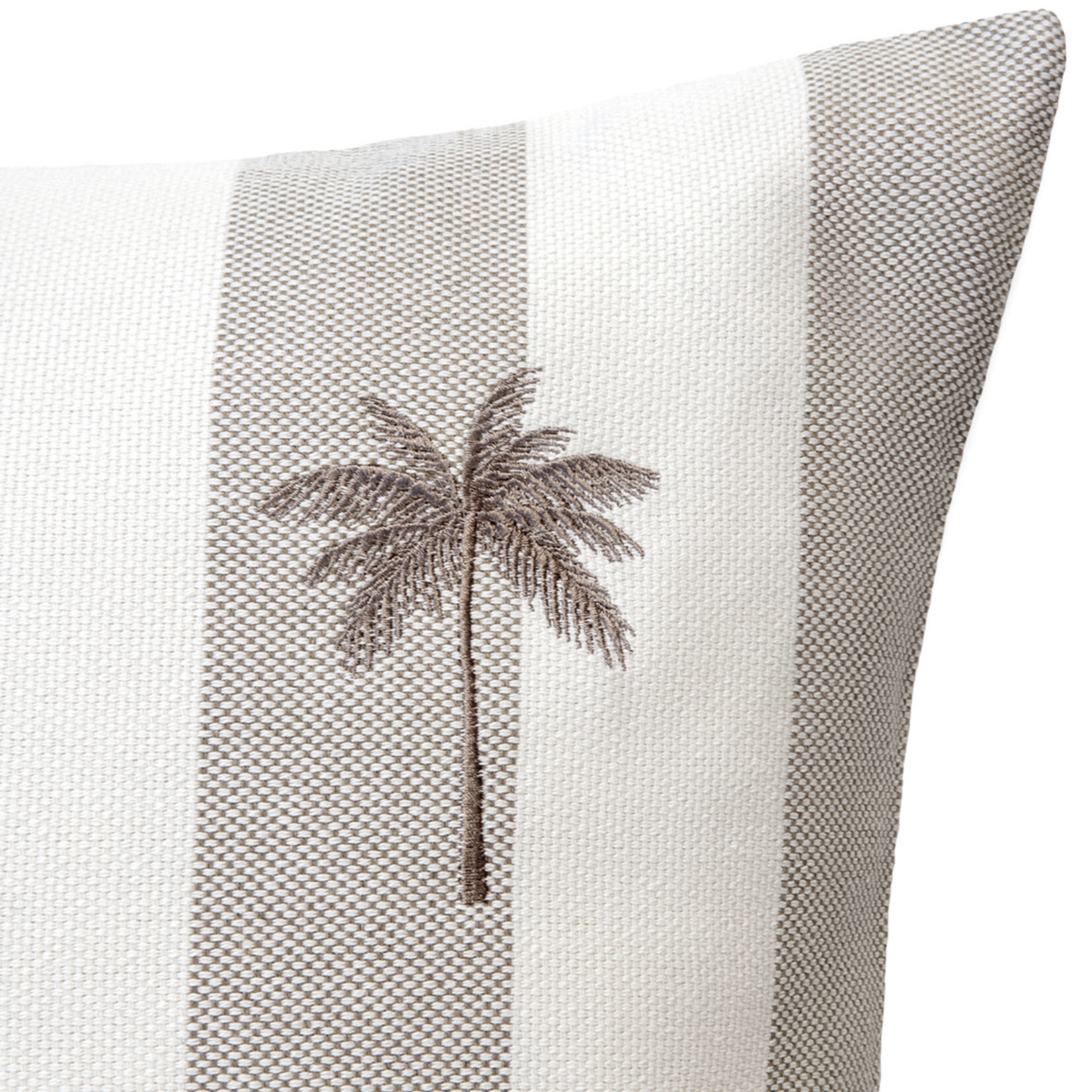 Summy Kissen Palme beige-weiss gestreift 55x55cm