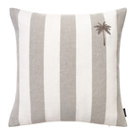 Summy Kissen gestreift, kleine Palme creme, beige-weiss, 55x55cm