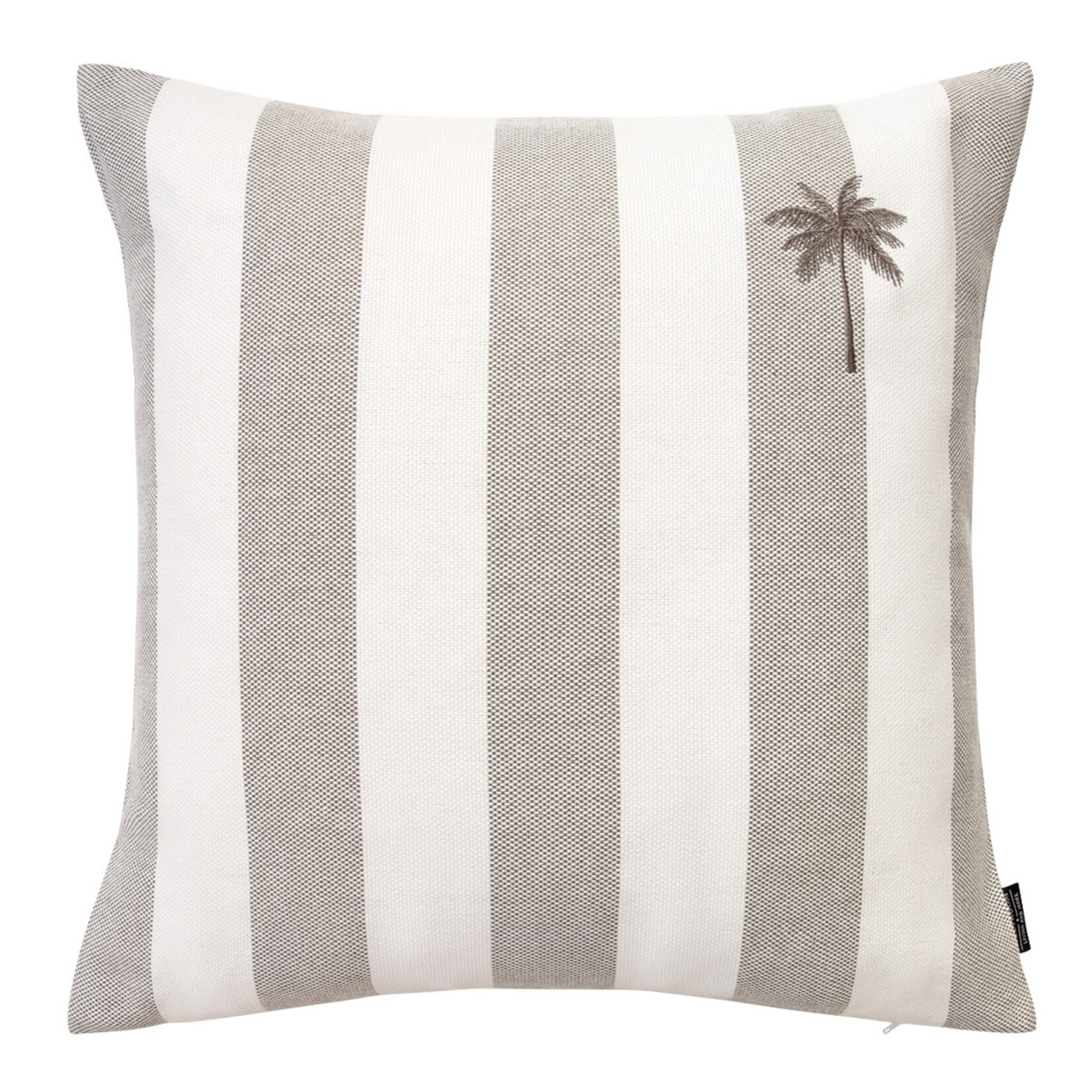 Summy Kissen gestreift, kleine Palme creme, beige-weiss, 55x55cm