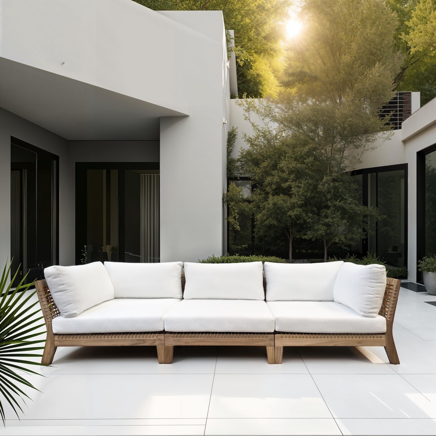 Monte Rosa Eckmodul, 98x98xH60cm inkl. Kissen weiss