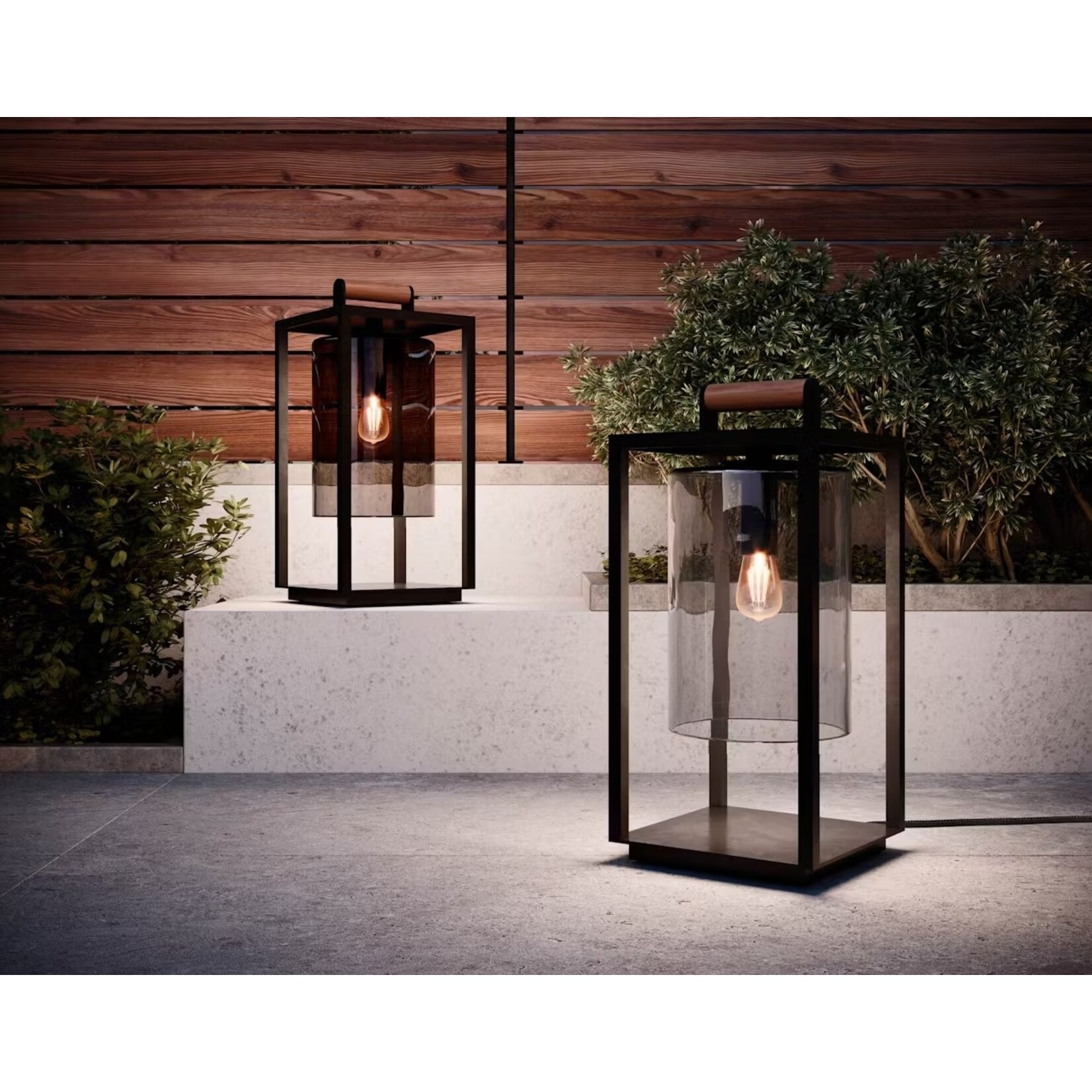 Dome Small Outdoor Lampe schwarz mit leicht geräuchertem Glas E27 - 30x30H65cm