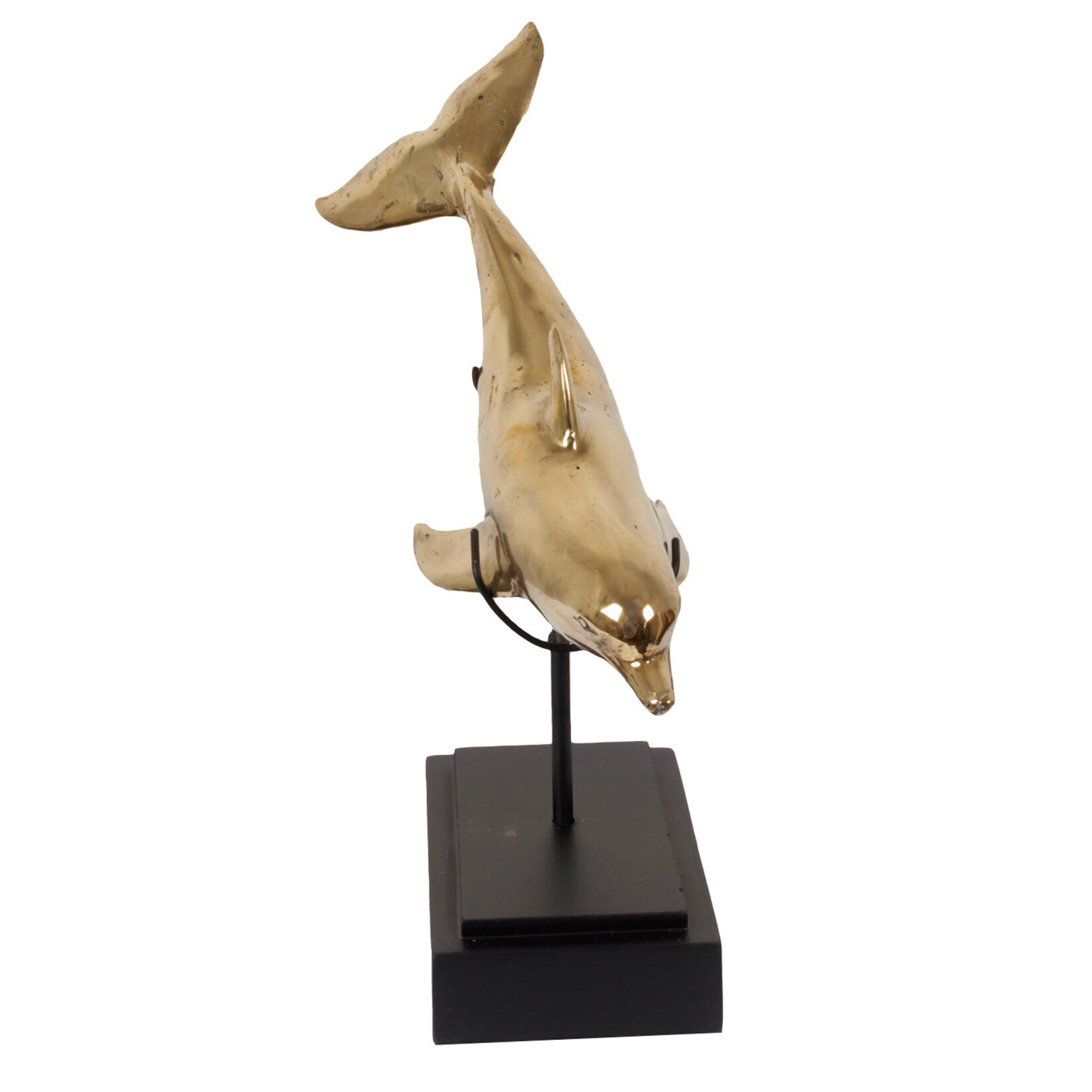 Delfin Figur Messing gold, 30x9xH30cm