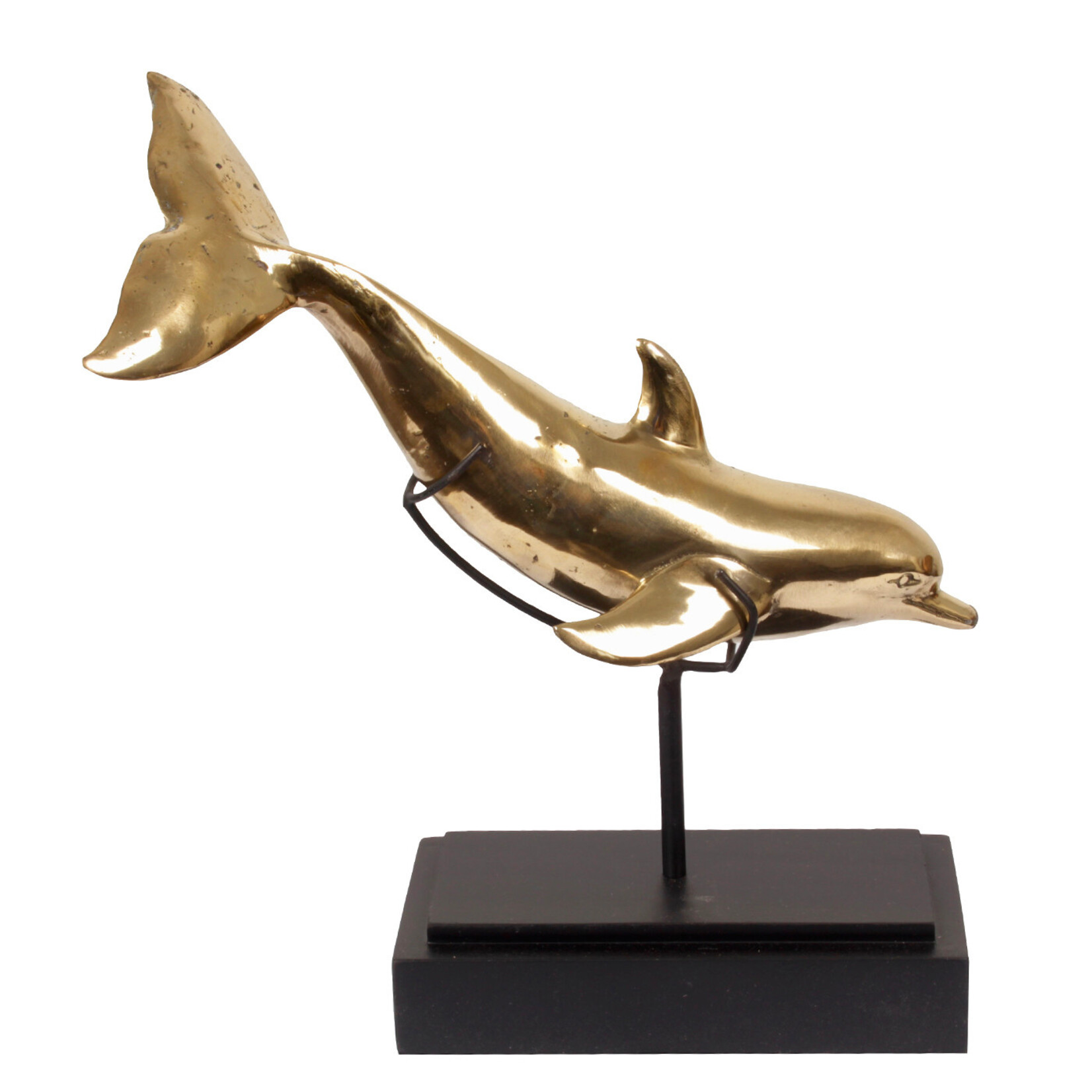 Delfin Figur Messing gold, 30x9xH30cm