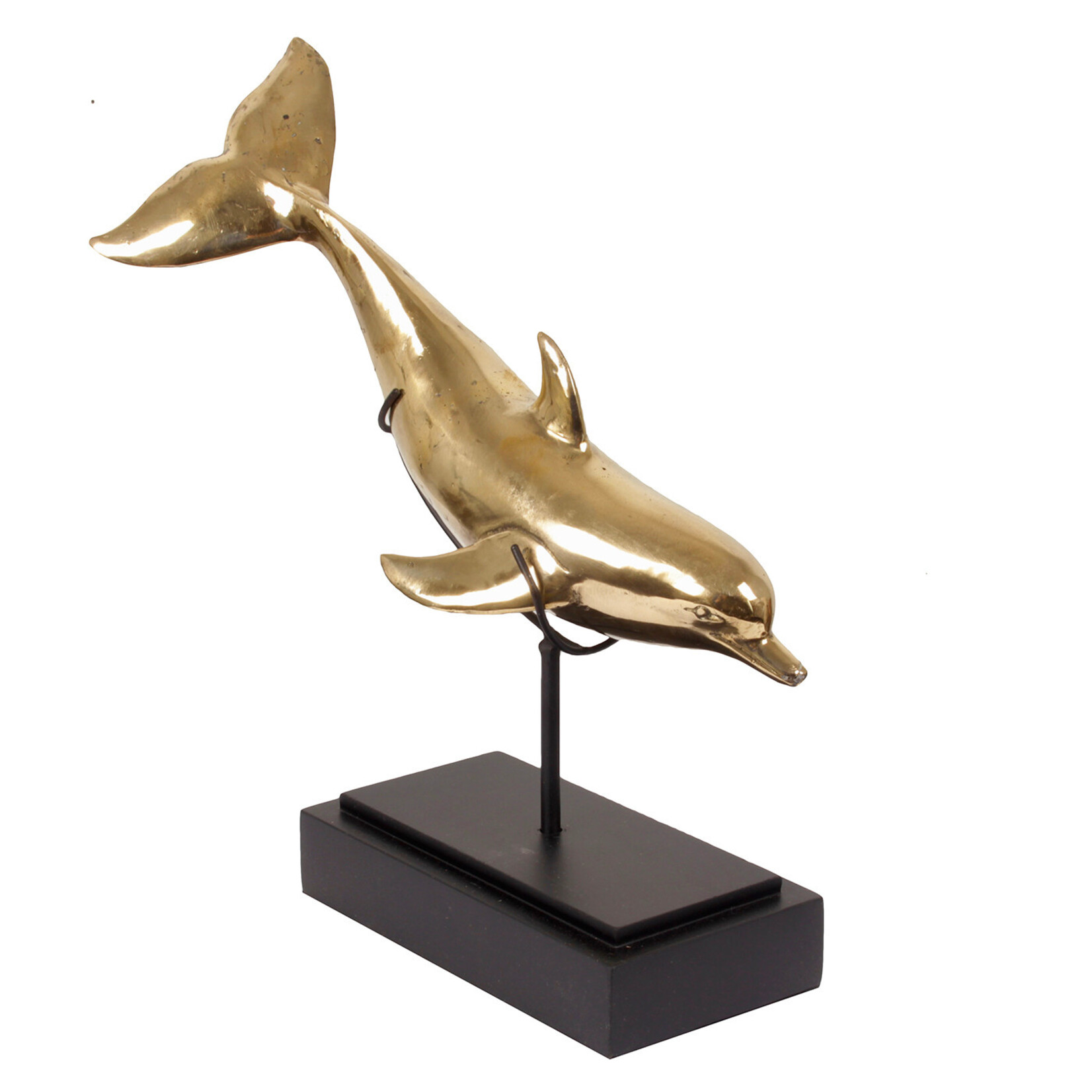 Delfin Figur Messing gold, 30x9xH30cm