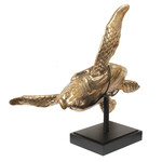 Meeresschildkröte Figur Messing gold, 80x75xH73cm