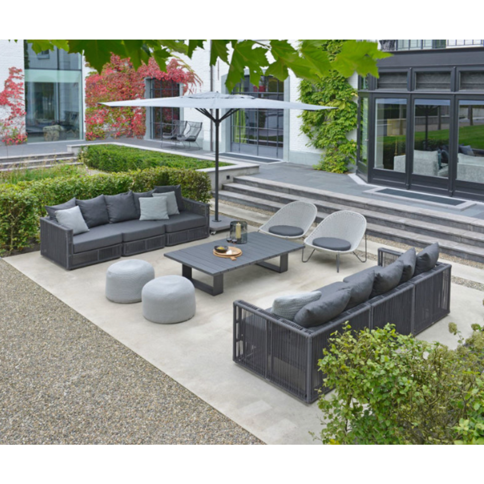 Lincoln Eckmodul dunkelgrau, 92x92xH65cm